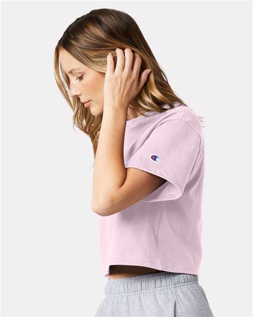 Champion T453W Ladies' Cropped Heritage T-Shirt #color_PINK CANDY