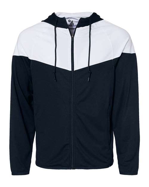 Badger 7722 Spirit Outer-Core Jacket #color_Navy/ White