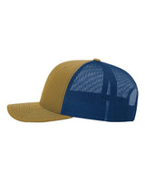 Richardson 112 Snapback Trucker Cap #color_Biscuit/ True Blue