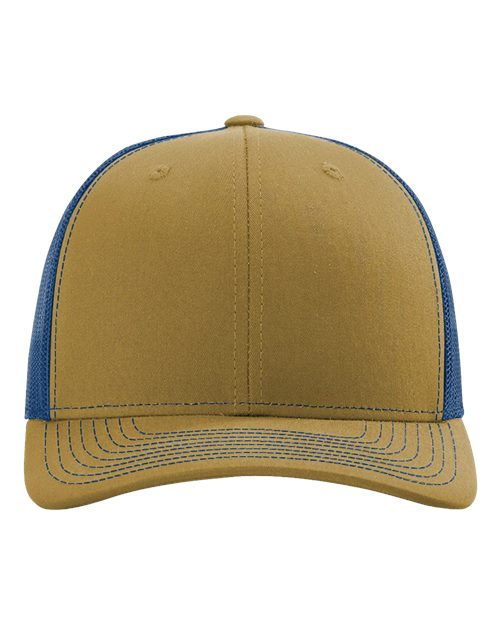 Richardson 112 Snapback Trucker Cap #color_Biscuit/ True Blue