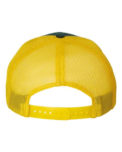 Richardson 112 Snapback Trucker Cap #color_Dark Green/ Yellow