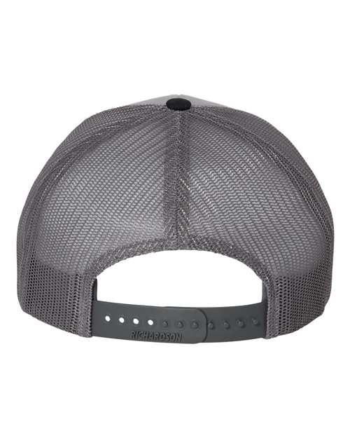 Richardson 112 Snapback Trucker Cap #color_Grey/ Charcoal/ Navy