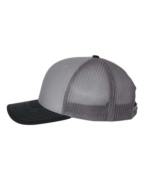 Richardson 112 Snapback Trucker Cap #color_Grey/ Charcoal/ Navy