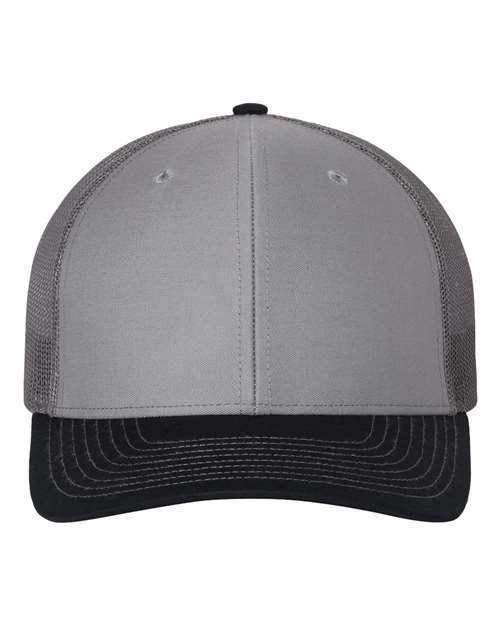 Richardson 112 Snapback Trucker Cap #color_Grey/ Charcoal/ Navy