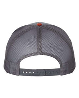 Richardson 112 Snapback Trucker Cap #color_Heather Grey/ Charcoal/ Dark Orange