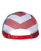 Richardson 112PM Printed Mesh Trucker Cap #color_Mossy Oak Break-Up Country/ Stars & Stripes