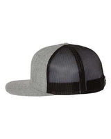 Richardson 511 Wool Blend Flat Bill Trucker Cap #color_Heather Grey/ Black