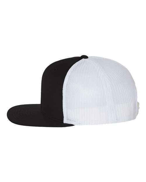 Richardson 511 Wool Blend Flat Bill Trucker Cap #color_Black/ White