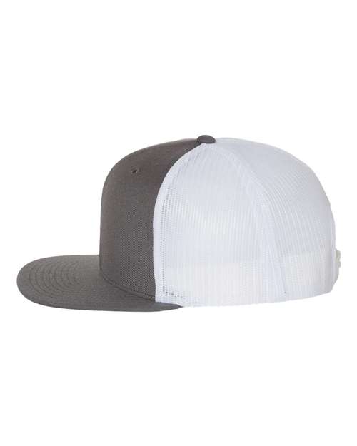 Richardson 511 Wool Blend Flat Bill Trucker Cap #color_Charcoal/ White