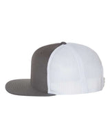 Richardson 511 Wool Blend Flat Bill Trucker Cap #color_Charcoal/ White