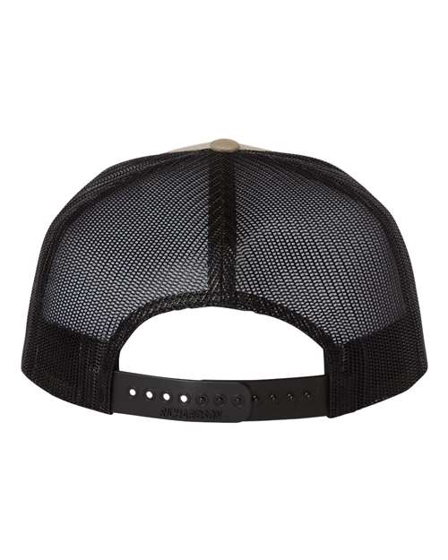 Richardson 511 Wool Blend Flat Bill Trucker Cap #color_Khaki/ Black