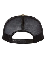 Richardson 511 Wool Blend Flat Bill Trucker Cap #color_Khaki/ Black