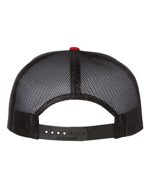 Richardson 511 Wool Blend Flat Bill Trucker Cap #color_Red/ Black
