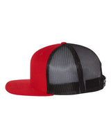 Richardson 511 Wool Blend Flat Bill Trucker Cap #color_Red/ Black