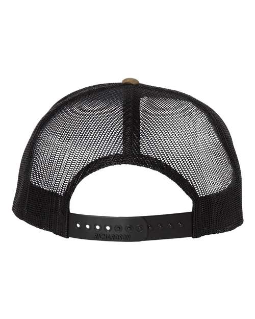 Richardson 511 Wool Blend Flat Bill Trucker Cap #color_Green Camo/ Black