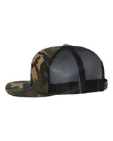 Richardson 511 Wool Blend Flat Bill Trucker Cap #color_Green Camo/ Black