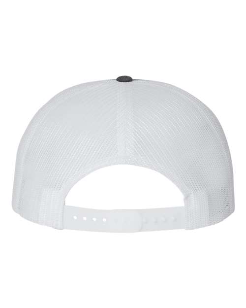 Richardson 511 Wool Blend Flat Bill Trucker Cap #color_Heather Charcoal/ White