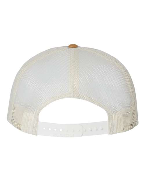 Richardson 511 Wool Blend Flat Bill Trucker Cap #color_Heather Grey/ Birch/ Biscuit