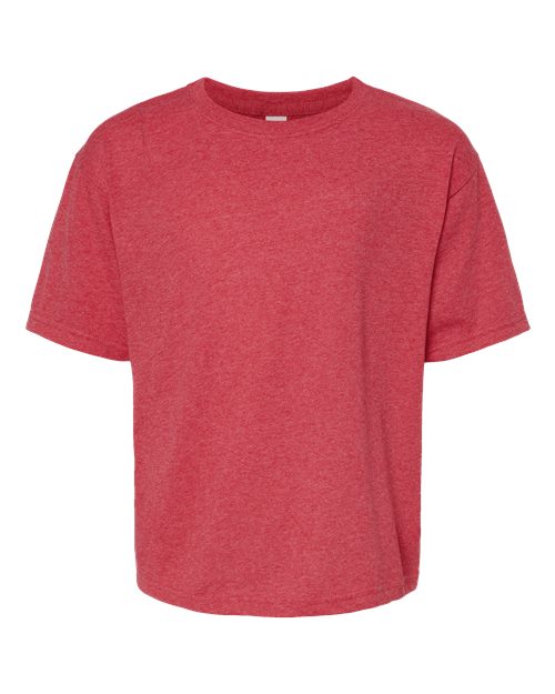 M&O 4850 Youth Gold Soft Touch T-Shirt #color_Heather Red