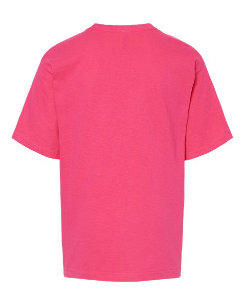 M&O 4850 Youth Gold Soft Touch T-Shirt #color_Heliconia