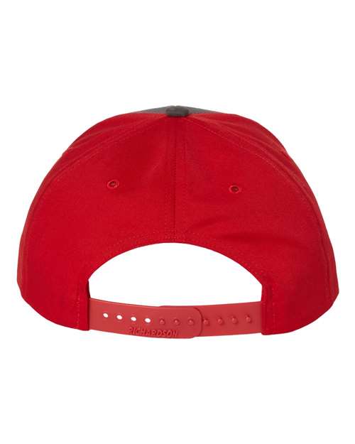 Richardson 312 Twill Back Trucker Cap #color_Charcoal/ Red