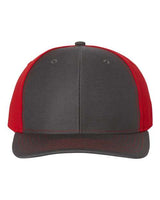 Richardson 312 Twill Back Trucker Cap #color_Charcoal/ Red