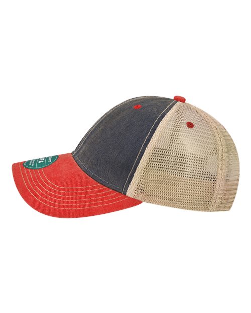 LEGACY OFA Old Favorite Trucker Cap #color_Navy/ Scarlet Red/ Khaki