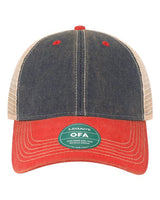 LEGACY OFA Old Favorite Trucker Cap #color_Navy/ Scarlet Red/ Khaki