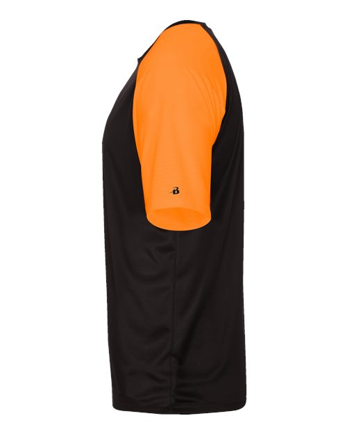 Badger 4230 Breakout T-Shirt #color_Black/ Safety Orange