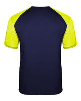 Badger 4230 Breakout T-Shirt #color_Navy/ Safety Yellow