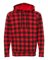 Independent Trading Co. PRM33SBP Special Blend Raglan Hooded Sweatshirt #color_Red Buffalo Plaid