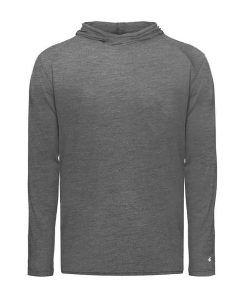 Badger 2905 Youth Tri-Blend Surplice Hooded Long Sleeve T-Shirt #color_Graphite Heather