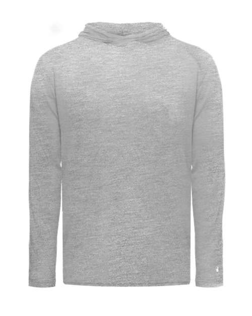 Badger 2905 Youth Tri-Blend Surplice Hooded Long Sleeve T-Shirt #color_Oxford