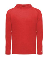 Badger 2905 Youth Tri-Blend Surplice Hooded Long Sleeve T-Shirt #color_Red