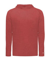 Badger 2905 Youth Tri-Blend Surplice Hooded Long Sleeve T-Shirt #color_Red Heather