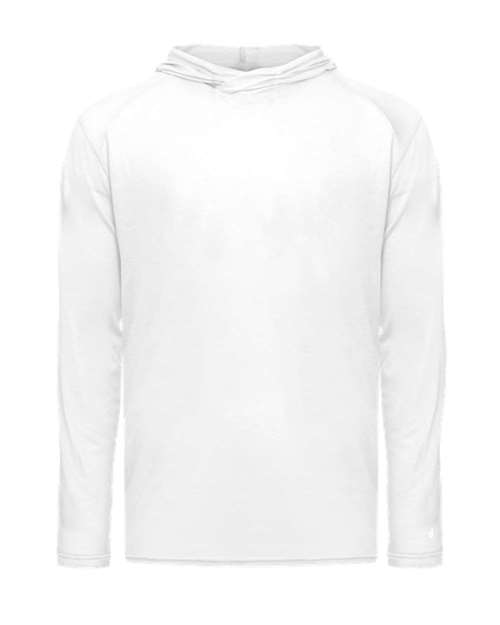 Badger 2905 Youth Tri-Blend Surplice Hooded Long Sleeve T-Shirt #color_White