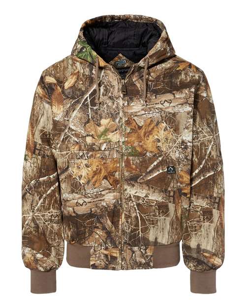 Dri Duck 5034 Men's Laramie Canvas Hooded Jacket #color_REAL TREE EDGE