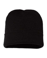 "CAP AMERICA TKN24 USA-Made 12" Cuffed Beanie #color_Black"
