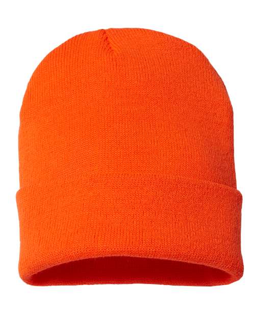 "CAP AMERICA TKN24 USA-Made 12" Cuffed Beanie #color_Neon Blaze Orange"