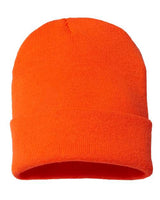 "CAP AMERICA TKN24 USA-Made 12" Cuffed Beanie #color_Neon Blaze Orange"
