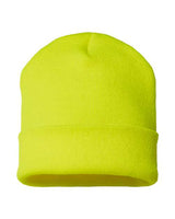 "CAP AMERICA TKN24 USA-Made 12" Cuffed Beanie #color_Neon Yellow"