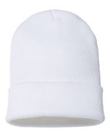 "CAP AMERICA TKN24 USA-Made 12" Cuffed Beanie #color_White"