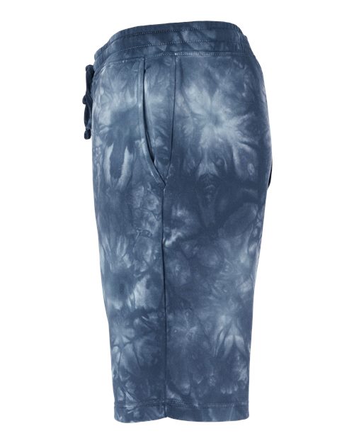Independent Trading Co. PRM50STTD Tie-Dyed Fleece Shorts #color_Tie Dye Navy