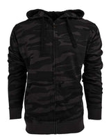 Burnside B8615 Men's  French Terry Full-Zip Hooded Sweatshirt #color_BLACK CAMO/ BLK