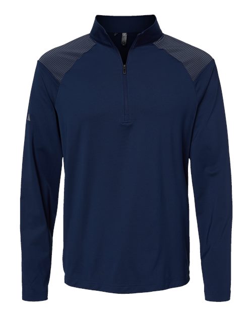 Adidas A520 Shoulder Stripe Quarter-Zip Pullover #color_Team Navy Blue