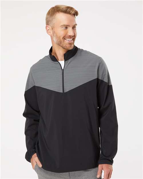 Adidas A546 Heather Chevron Quarter-Zip Windshirt