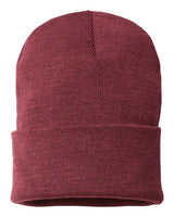 Atlantis Headwear PURE Sustainable Beanie #color_Burgundy Melange