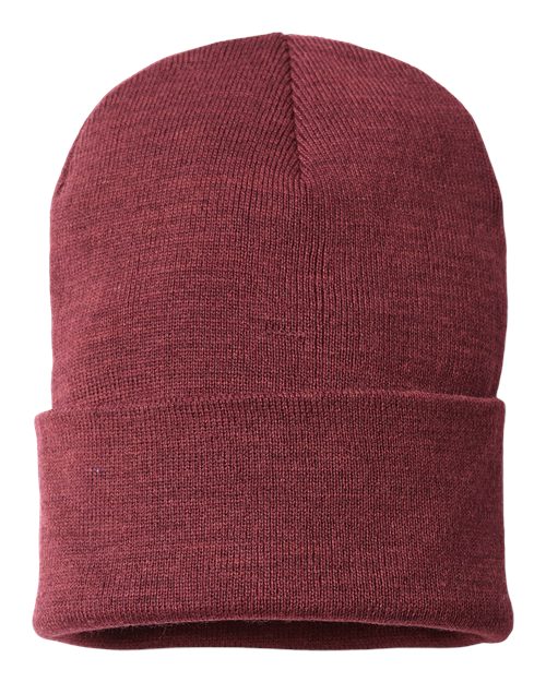 Atlantis Headwear PURE Sustainable Beanie #color_Burgundy Melange