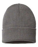 Atlantis Headwear RIO Sustainable Rib Cuffed Beanie #color_Dark Grey