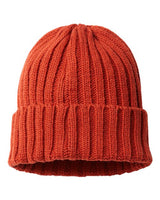 Atlantis Headwear SHORE Sustainable Cable Knit Cuffed Beanie #color_Rusty